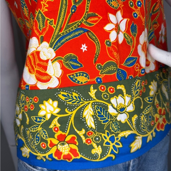 Tory Burch Red and Yellow Boxy Floral Tank Top - Picture 8 of 14